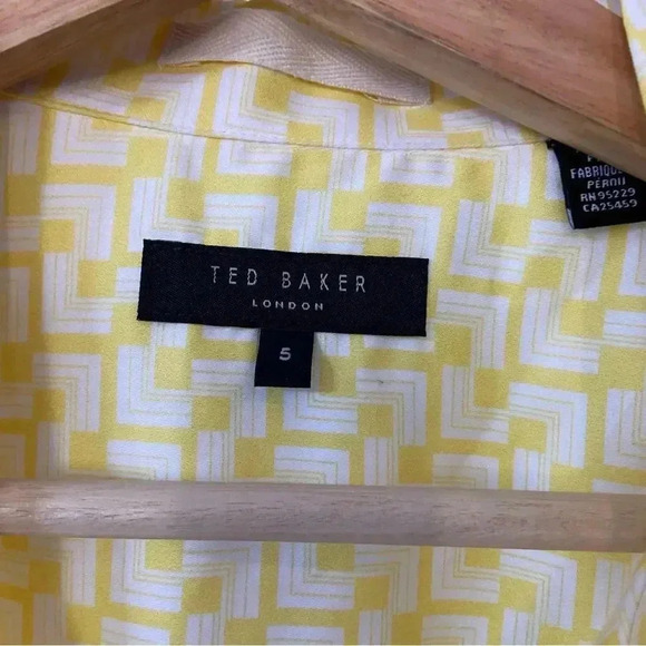 NEW Ted Baker Tiser Geo Print Short Sleeve Cotton Button Up size 5 XL - Picture 5 of 11